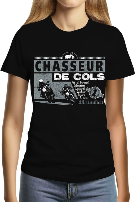 T-Shirt Femme Chasseurs de cols adrenaline moto