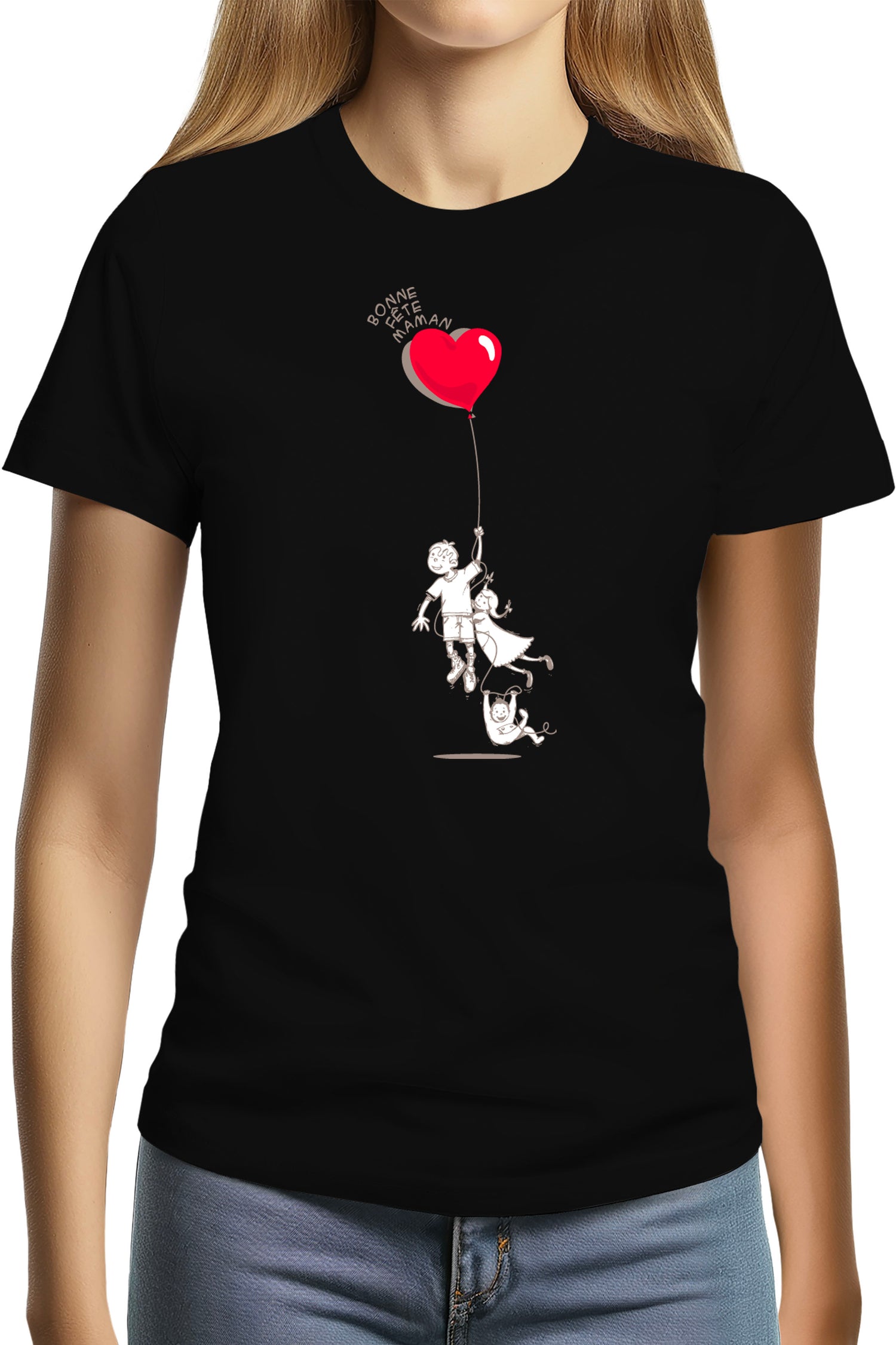 T-Shirt Femme Bonne fête mamam artistique