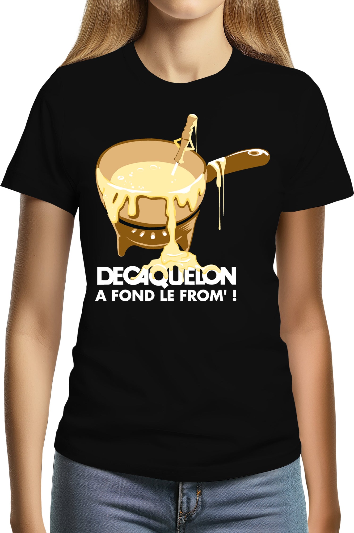 T-Shirt Femme Decaquelon à fond le fromage