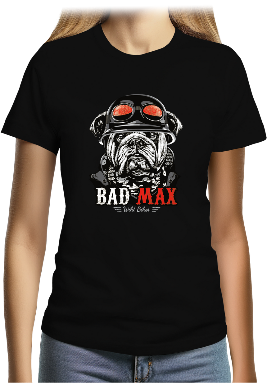 T-Shirt Femme Bad max le chien motard