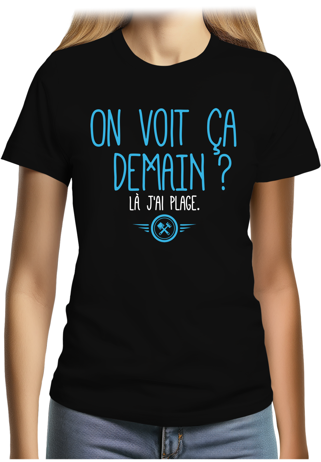 T-Shirt Femme On voit ça demain ? Là j'ai plage