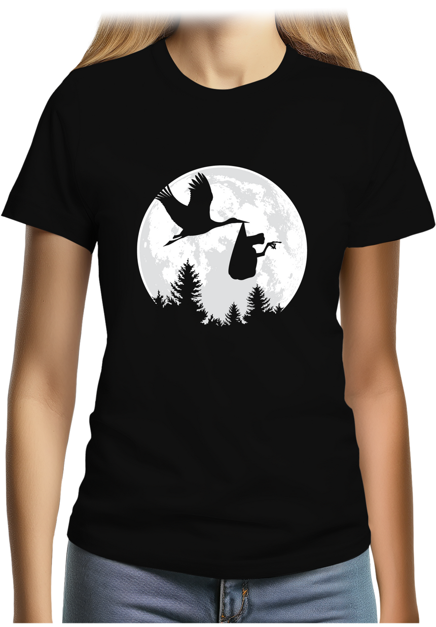 T-Shirt Femme Lune Cigogne