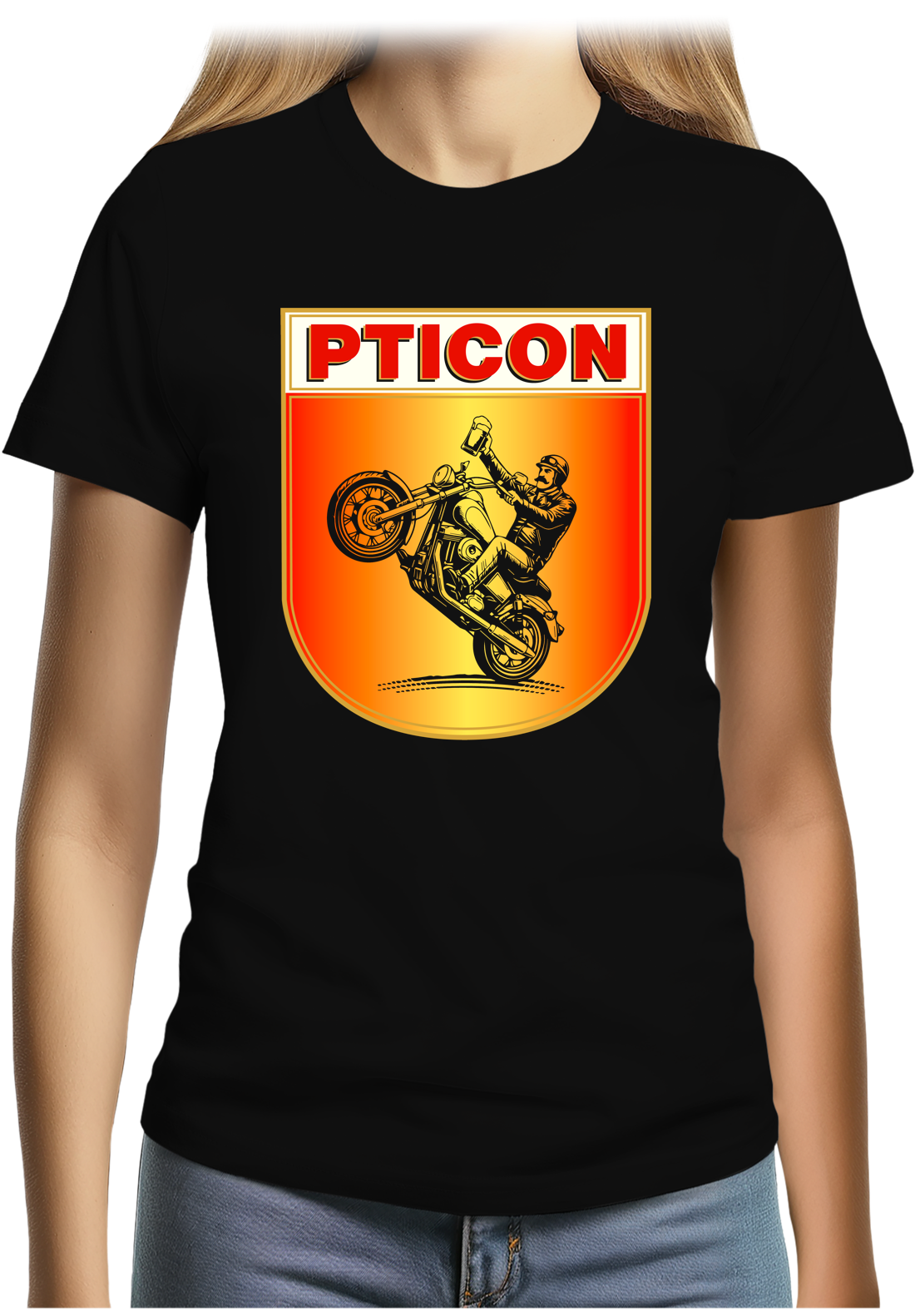 T-Shirt Femme Pticon la bière des motards fou