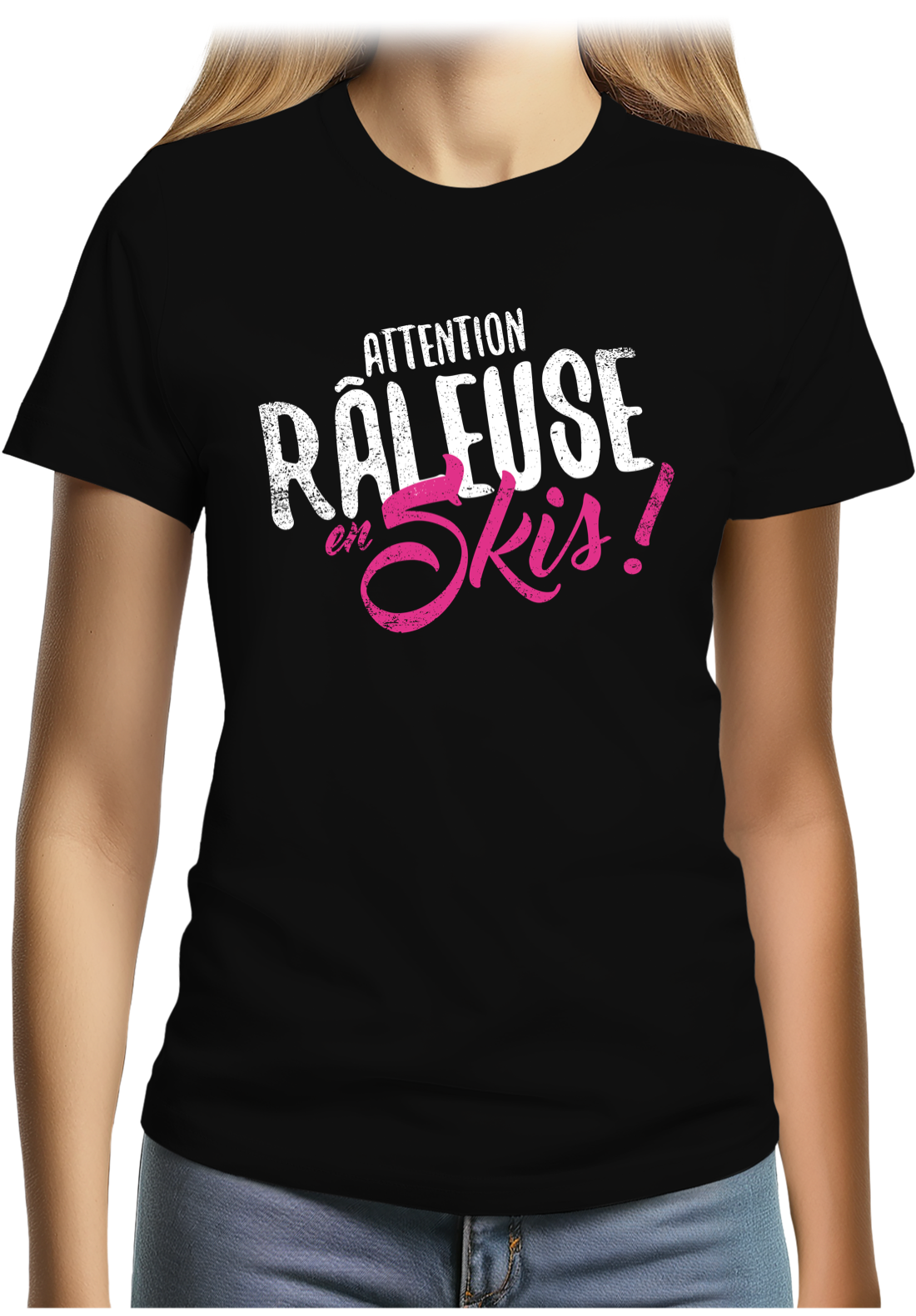 T-Shirt Femme Attention râleuse en ski