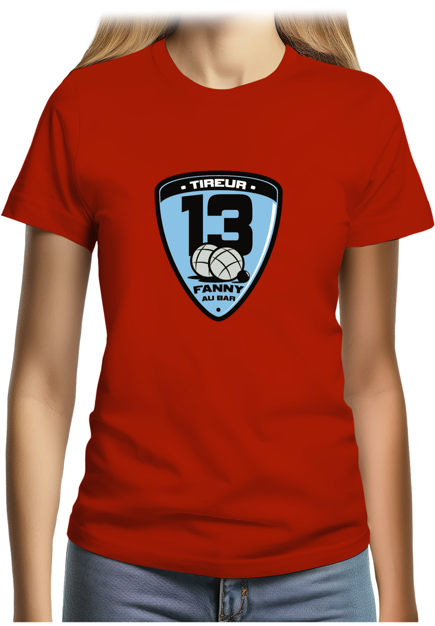 T-Shirt Femme Fanny au bar, Tireur Pétanque