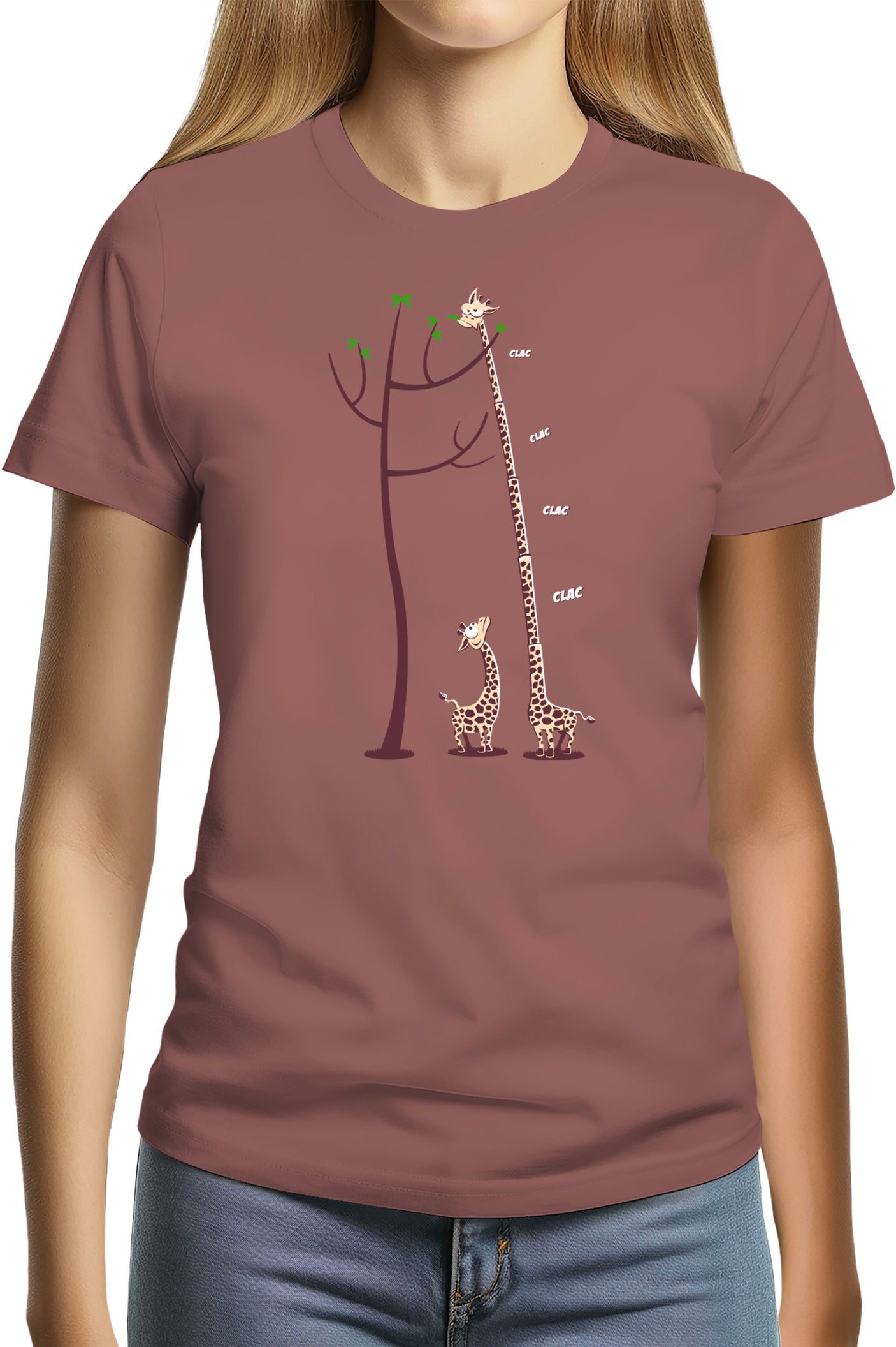T-Shirt Femme Girafe dépliable