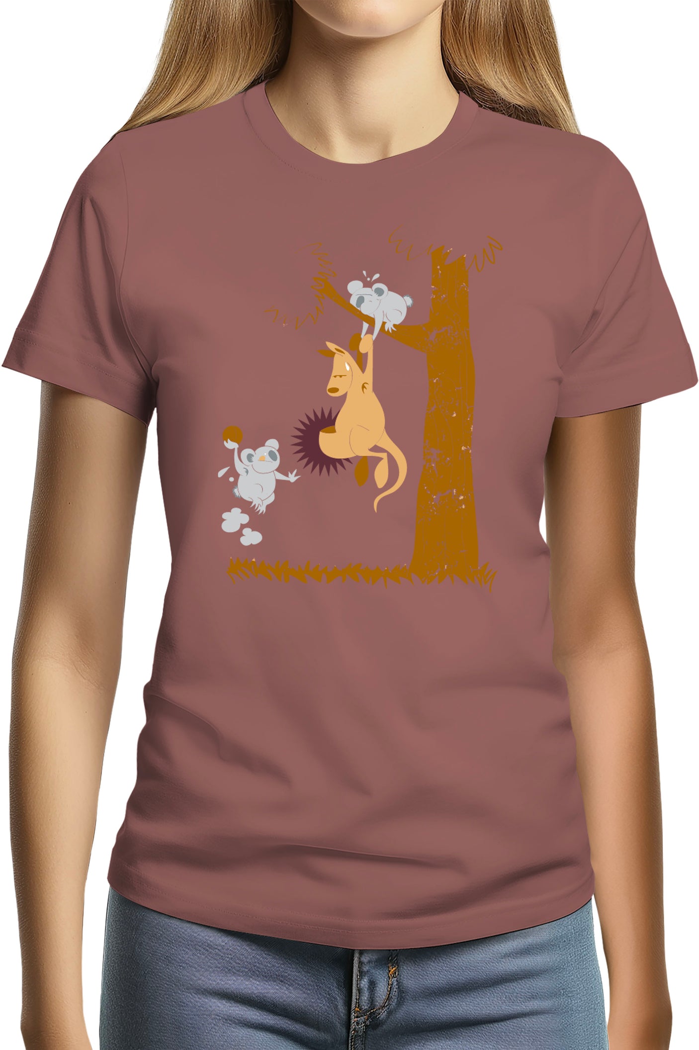 T-Shirt Femme Basket kangourou et koala