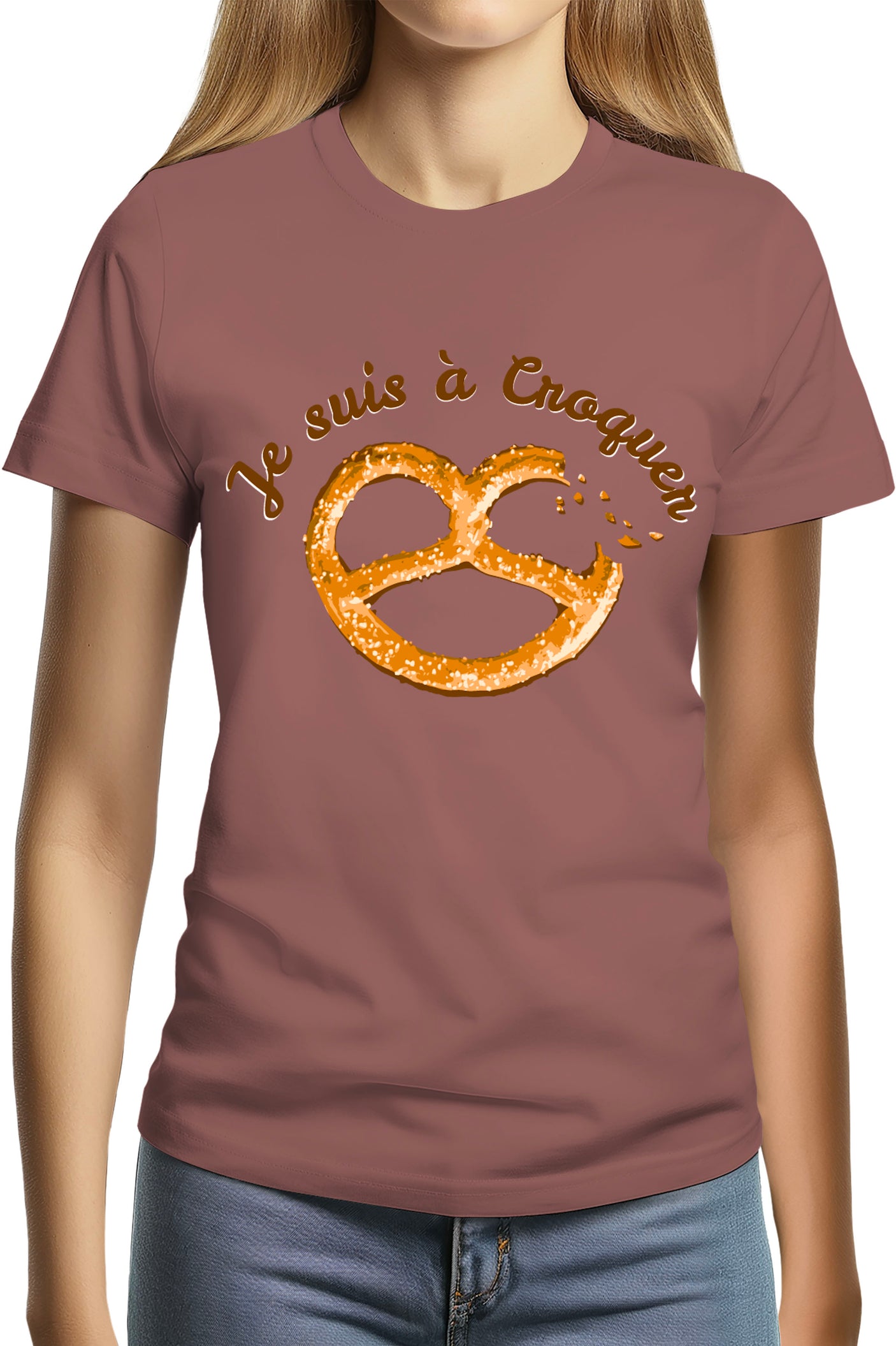 T-Shirt Femme Je suis à croquer Bretzel