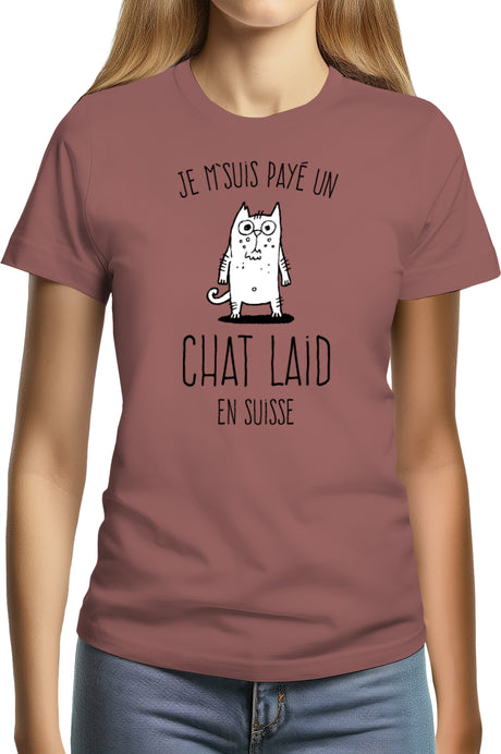 T-Shirt Femme Un chat laid en suisse