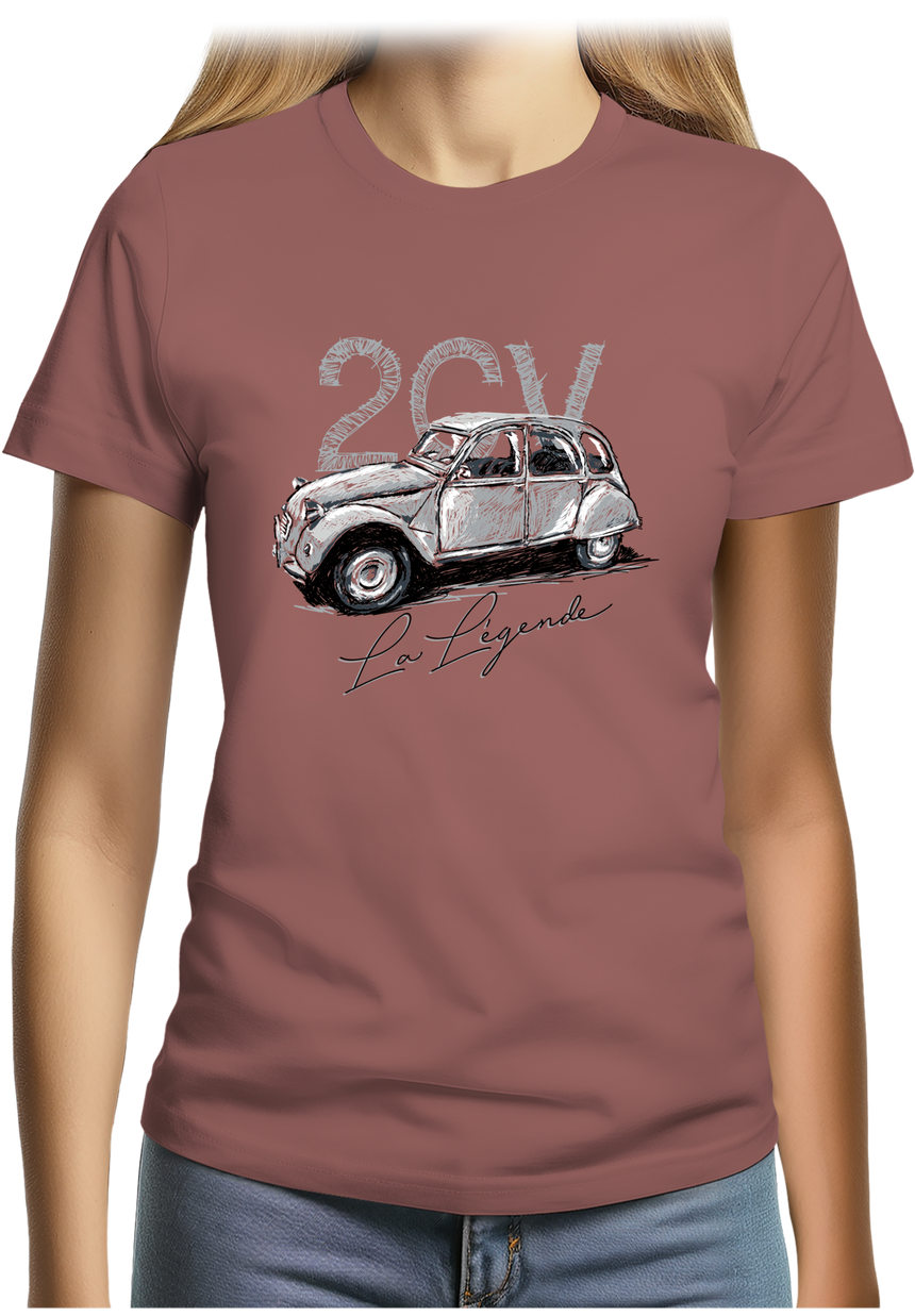 T-Shirt Femme La voiture 2CV en dessin
