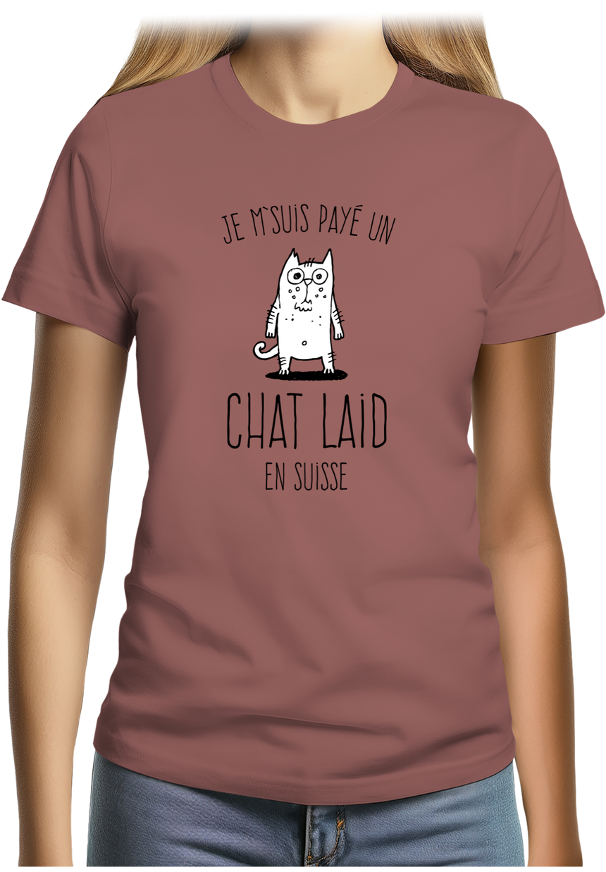 T-Shirt Femme Un chat laid en suisse
