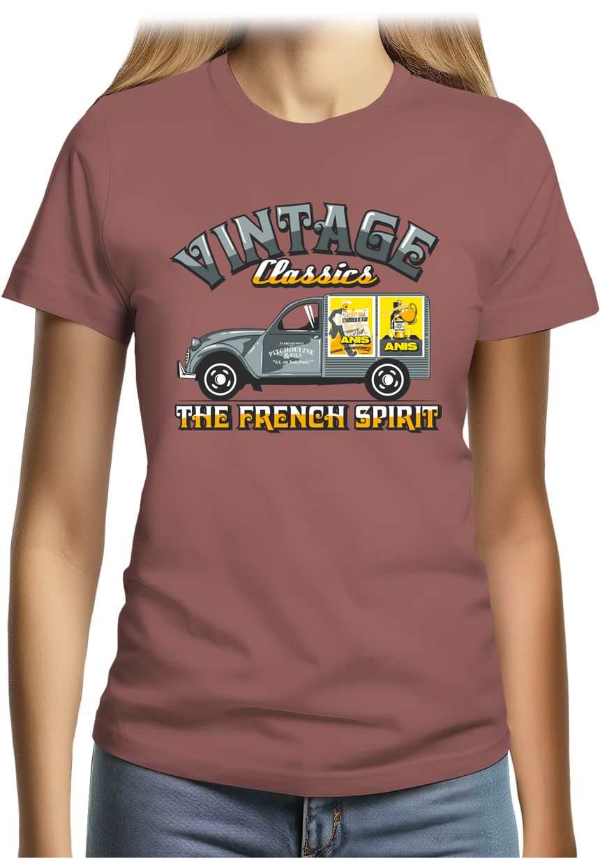 T-Shirt Femme Voiture 2CV french spirit pastis