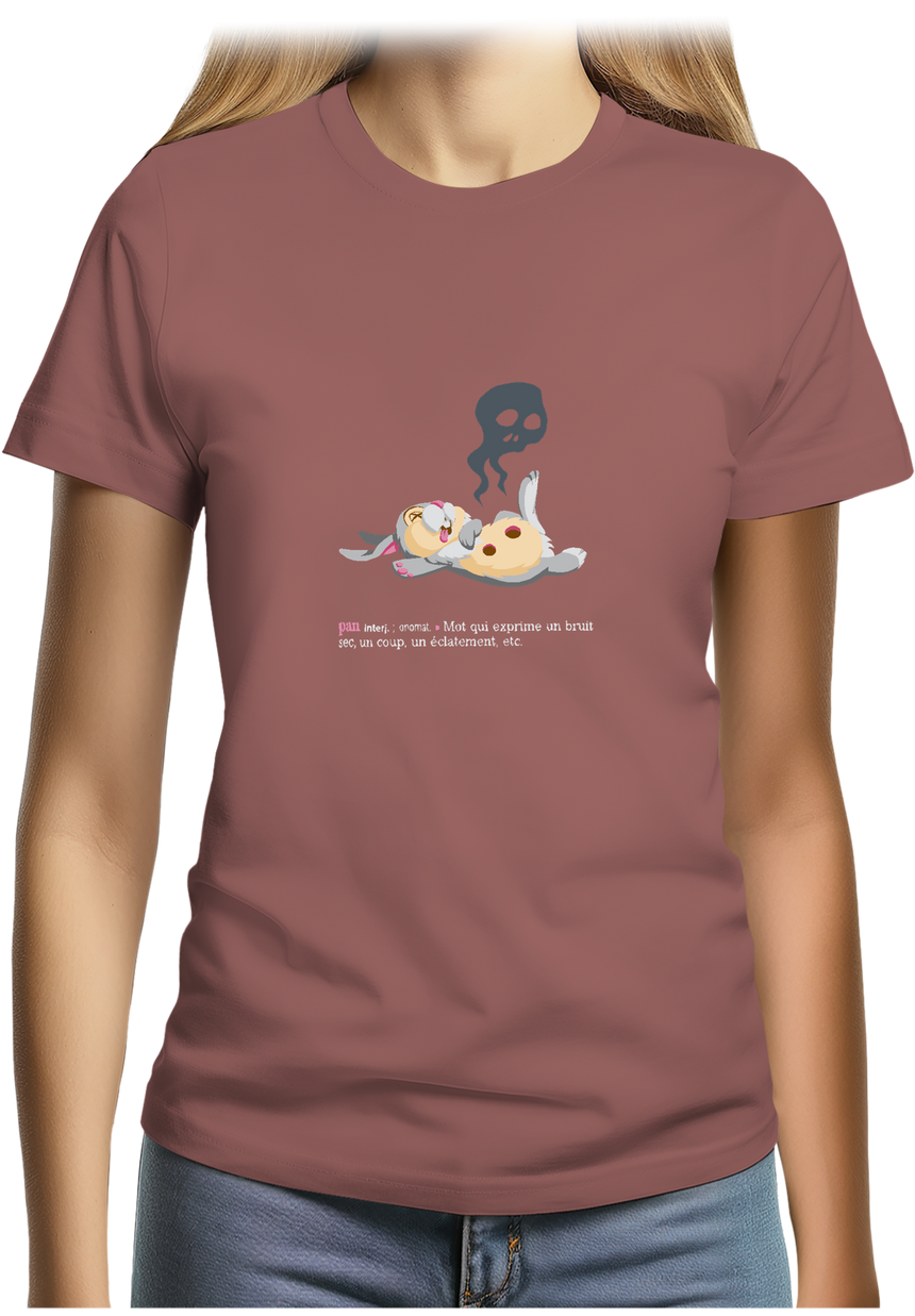 T-Shirt Femme Pan ! Lapin Couché
