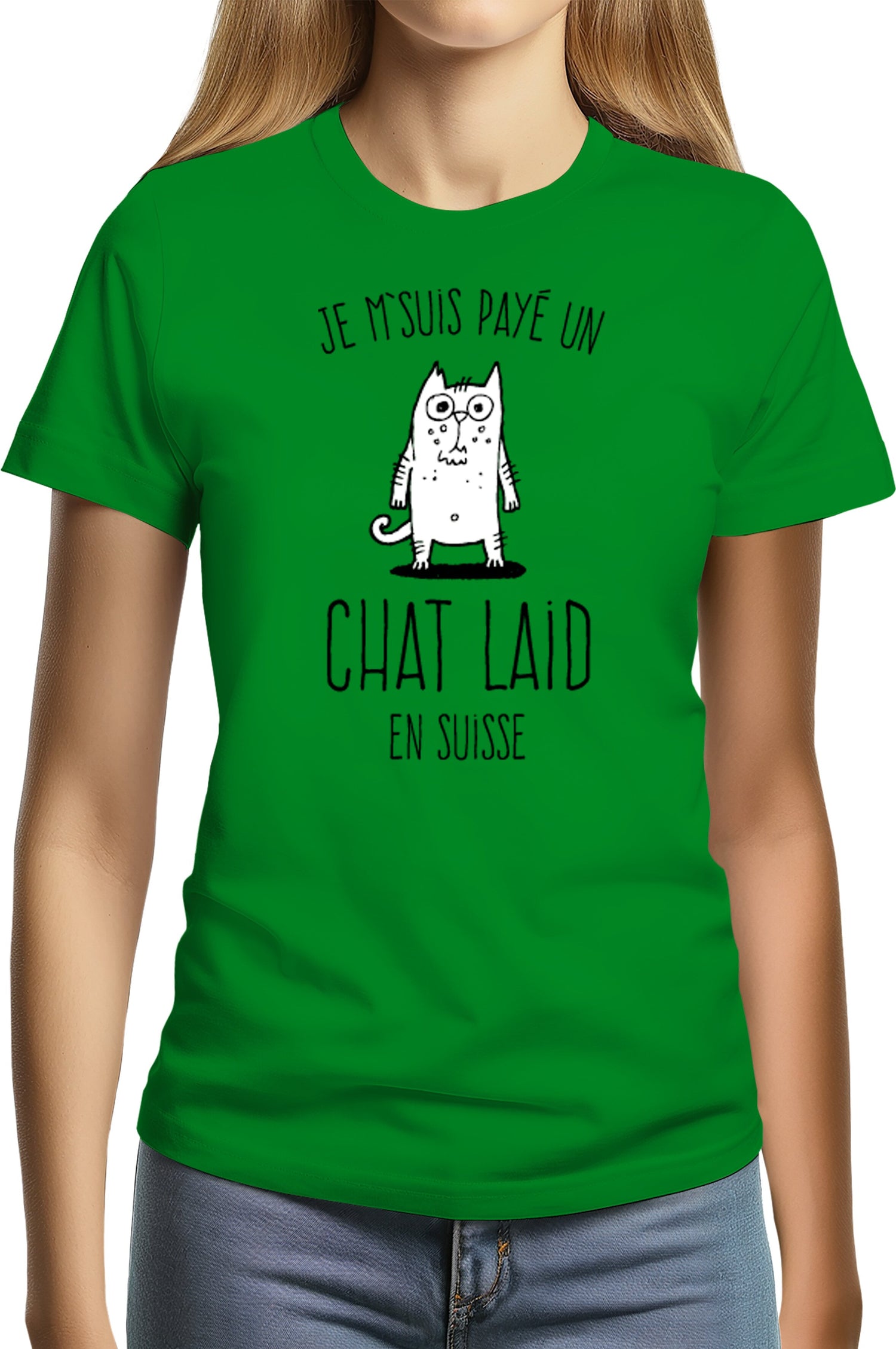T-Shirt Femme Un chat laid en suisse