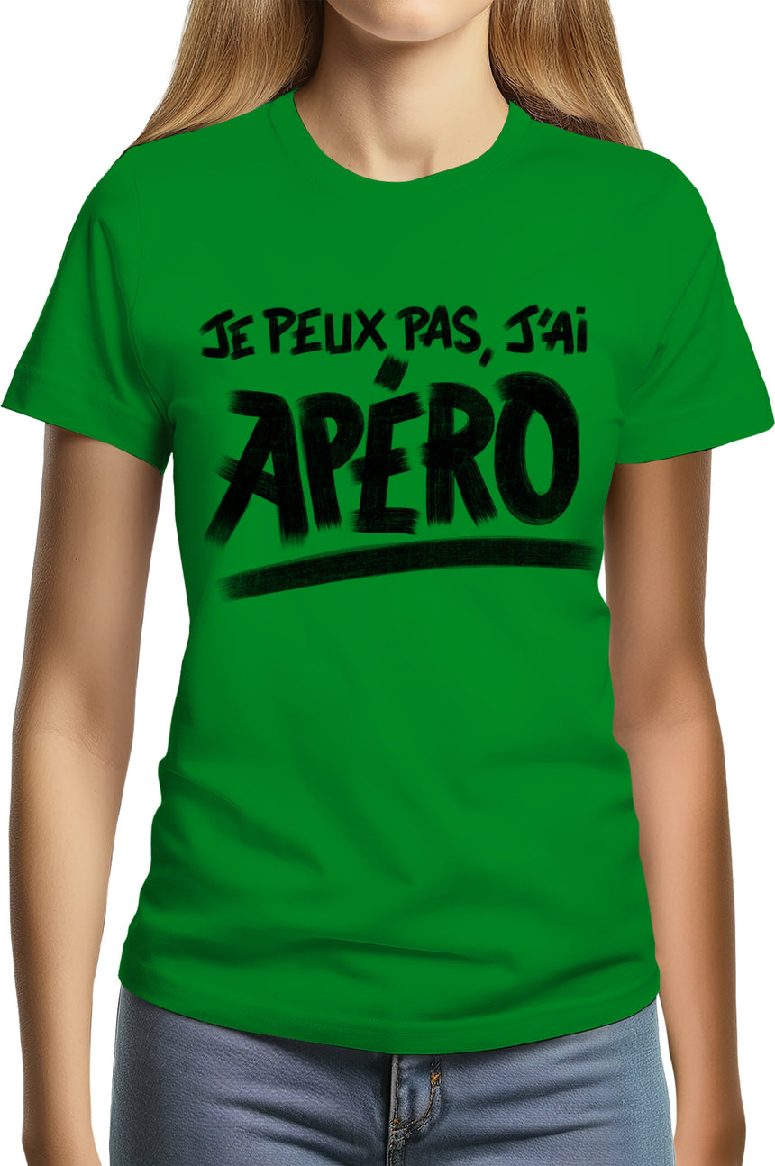T-Shirt Femme Je peux pas, j'ai apéro