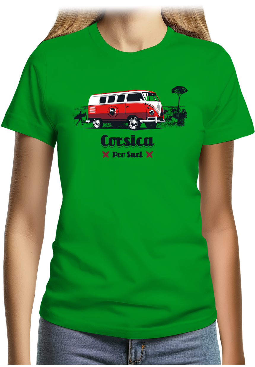T-Shirt Femme Van plage combi corsica