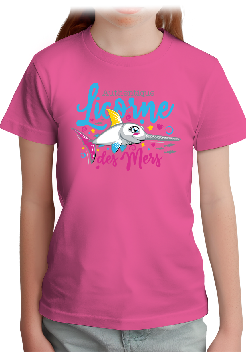 T-Shirt Femme Authentique licorne des mers