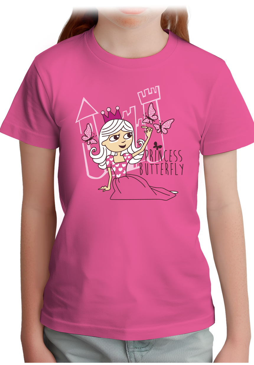 T-Shirt Fille Princesse papillon avec strass