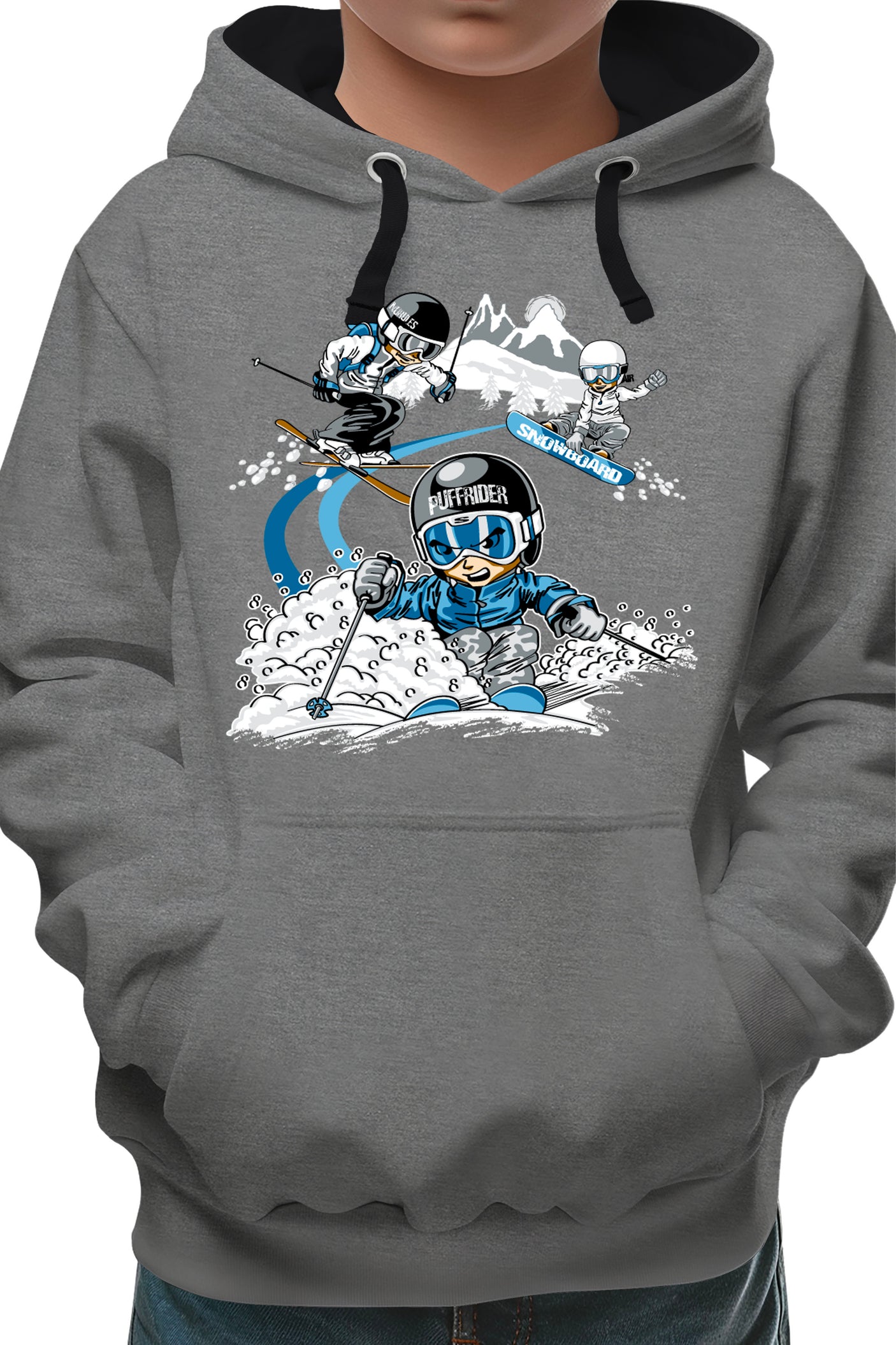Sweat Enfant 3 garçons ski et surf