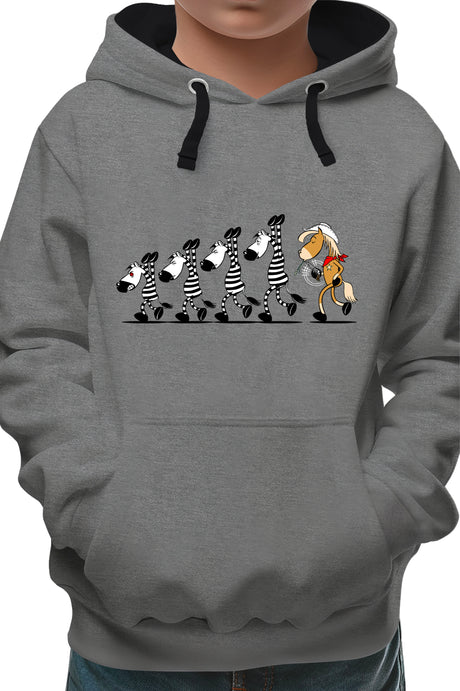 Sweat Enfant Fin de cavale zèbre et cheval