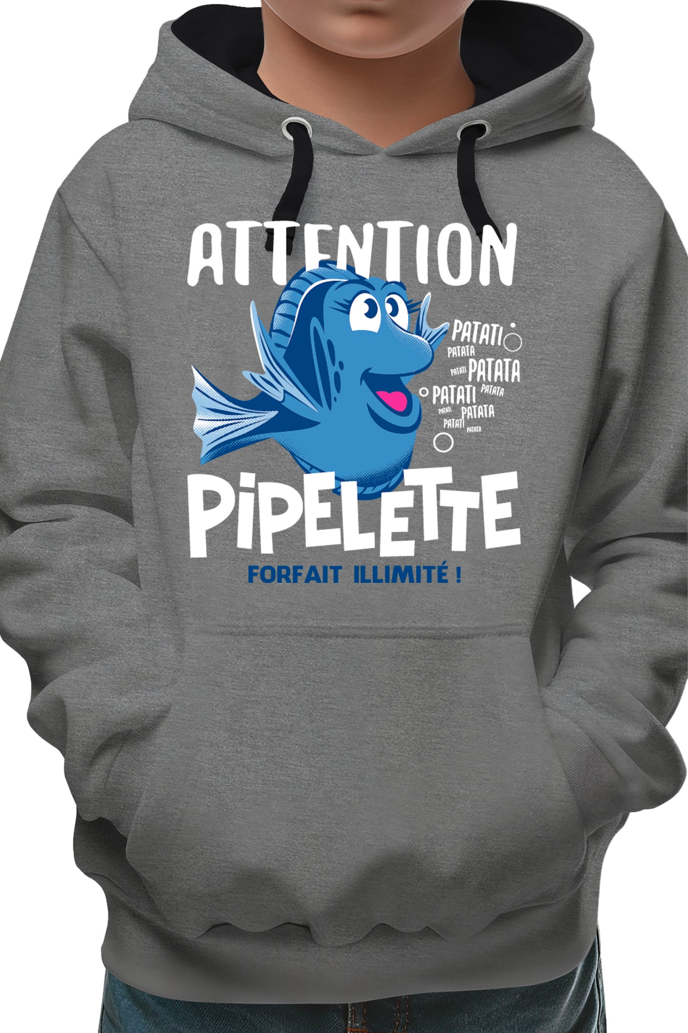 Sweat Enfant Attention poisson pipelette