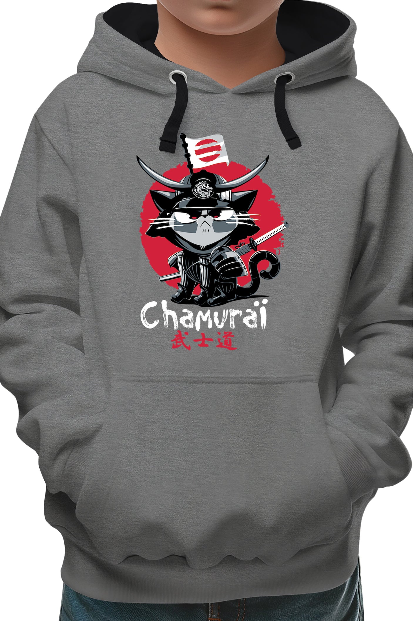 Sweat Enfant Chat en samouraï