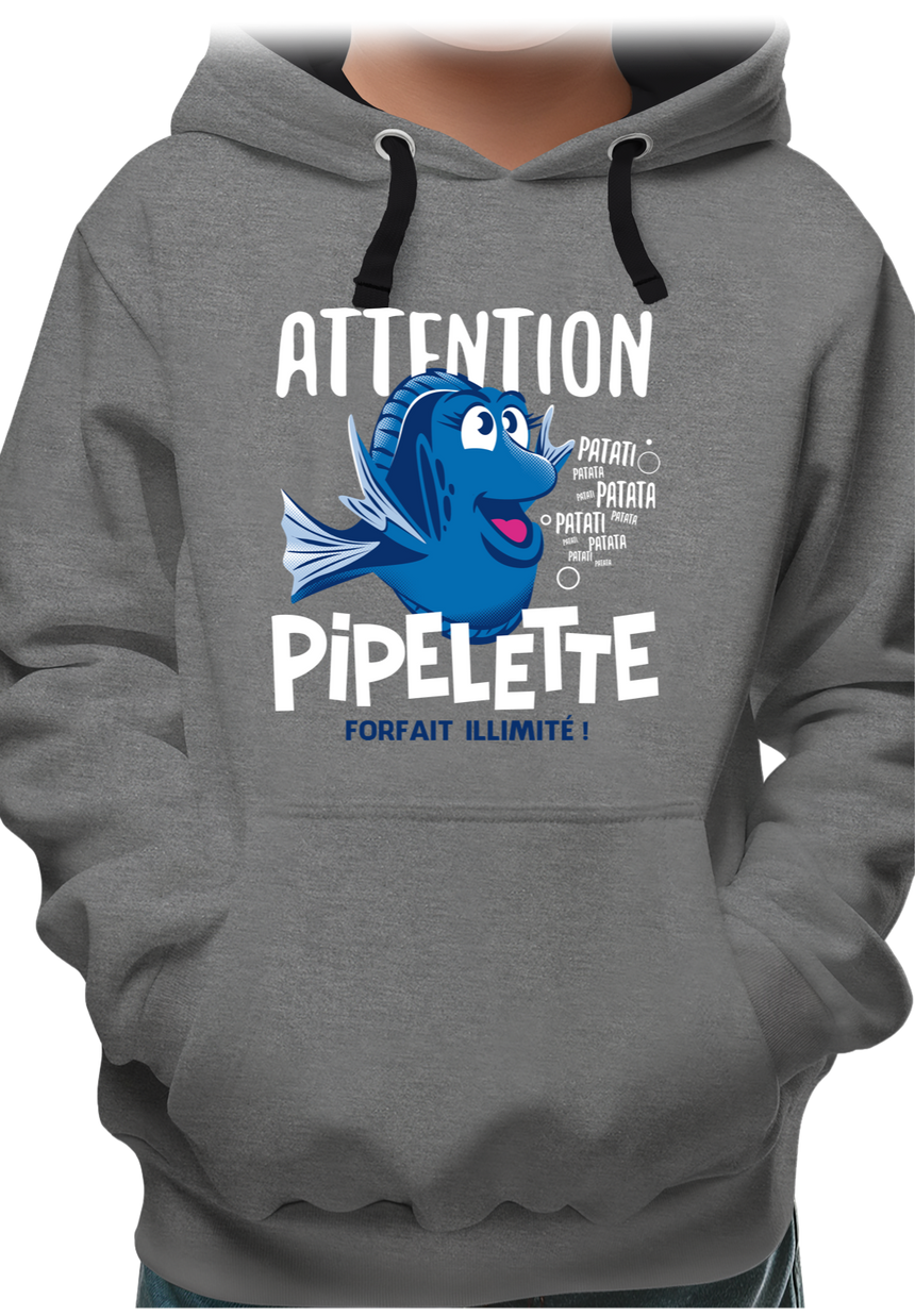 Sweat Enfant Attention poisson pipelette