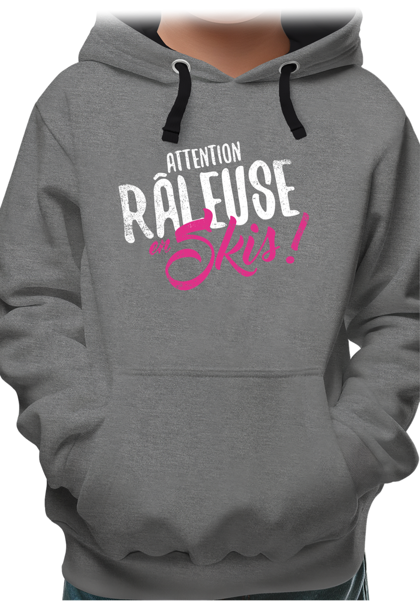 Sweat Enfant Attention râleuse en ski