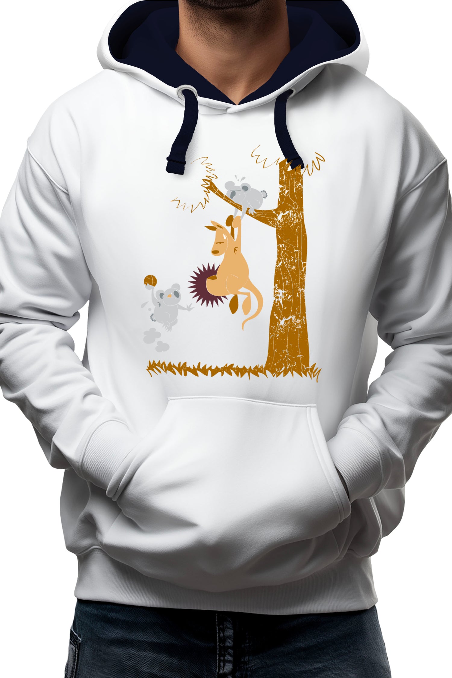 Sweat Adulte Basket kangourou et koala