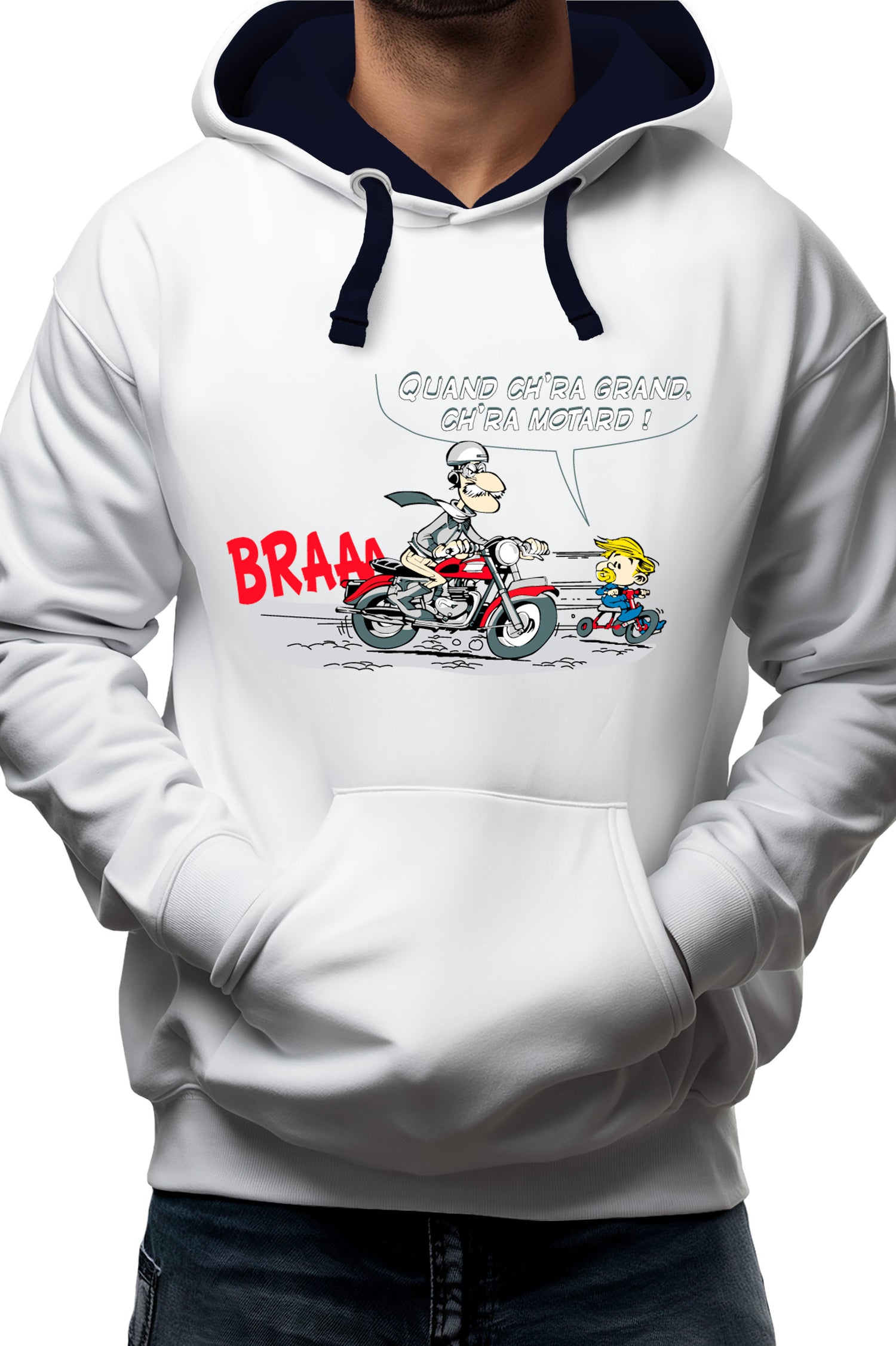 Sweat Adulte Motard transmission fils