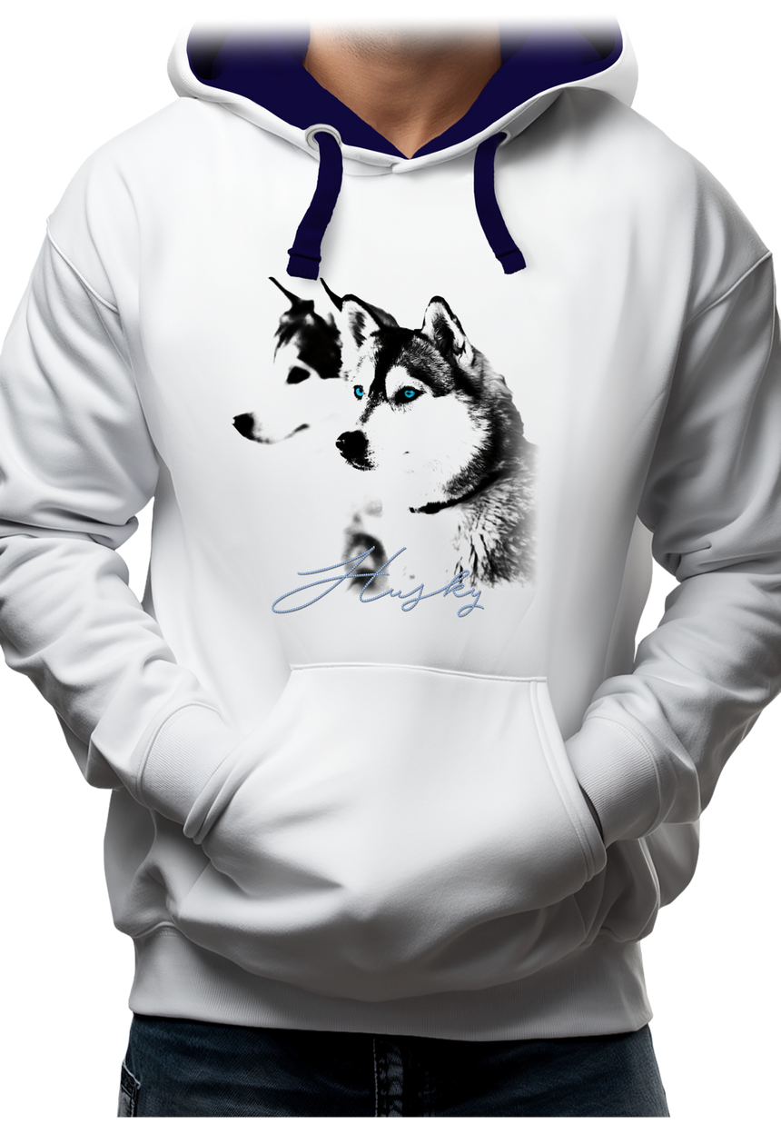 Sweat Adulte Husky avec strass bleu