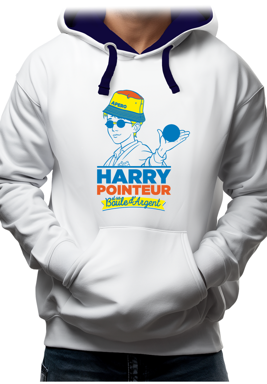 Sweat Adulte Harry pointeur et sa boule d'argent à la pétanque