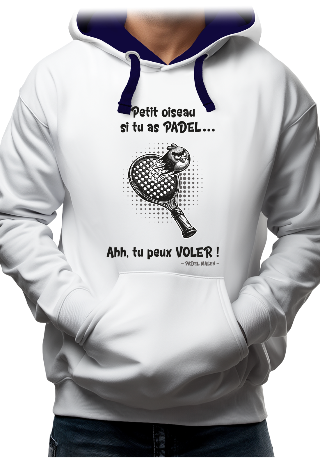 Sweat Adulte Padel avec l'oiseau énervé