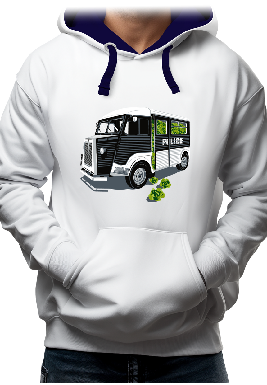 Sweat Adulte Voiture de Police, Panier à Salade