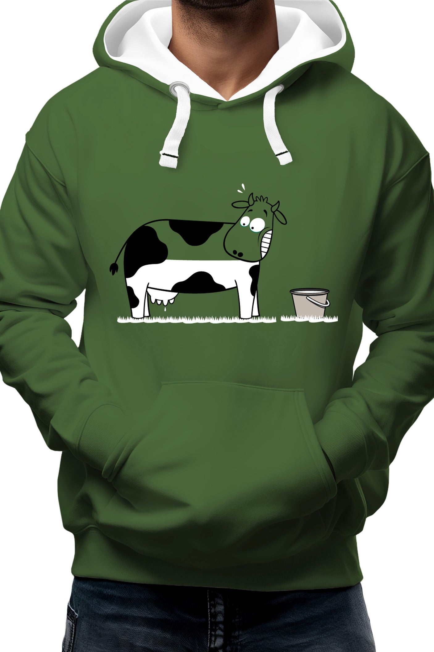 Sweat Adulte Vache a moitié pleine de lait