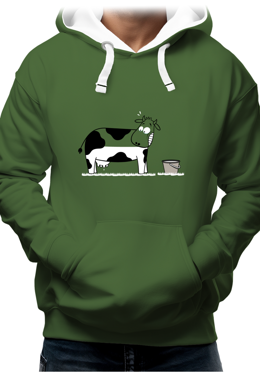 Sweat Adulte Vache à moitié pleine de lait