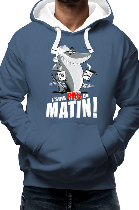 Sweat Adulte Requin je suis pas du matin