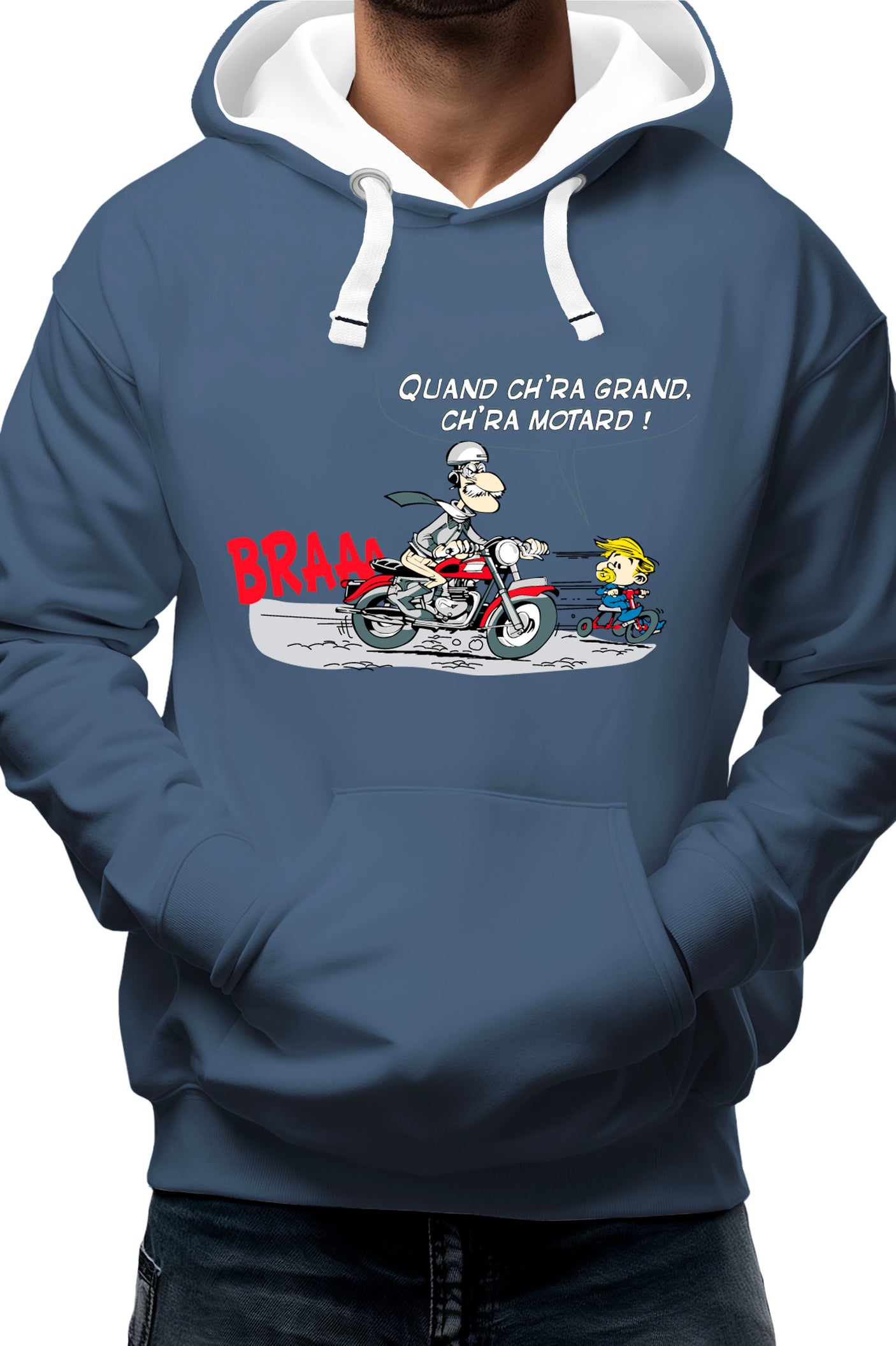 Sweat Adulte Motard transmission fils