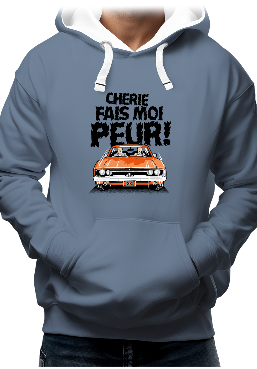 Sweat Adulte Chérie fais moi peur voiture