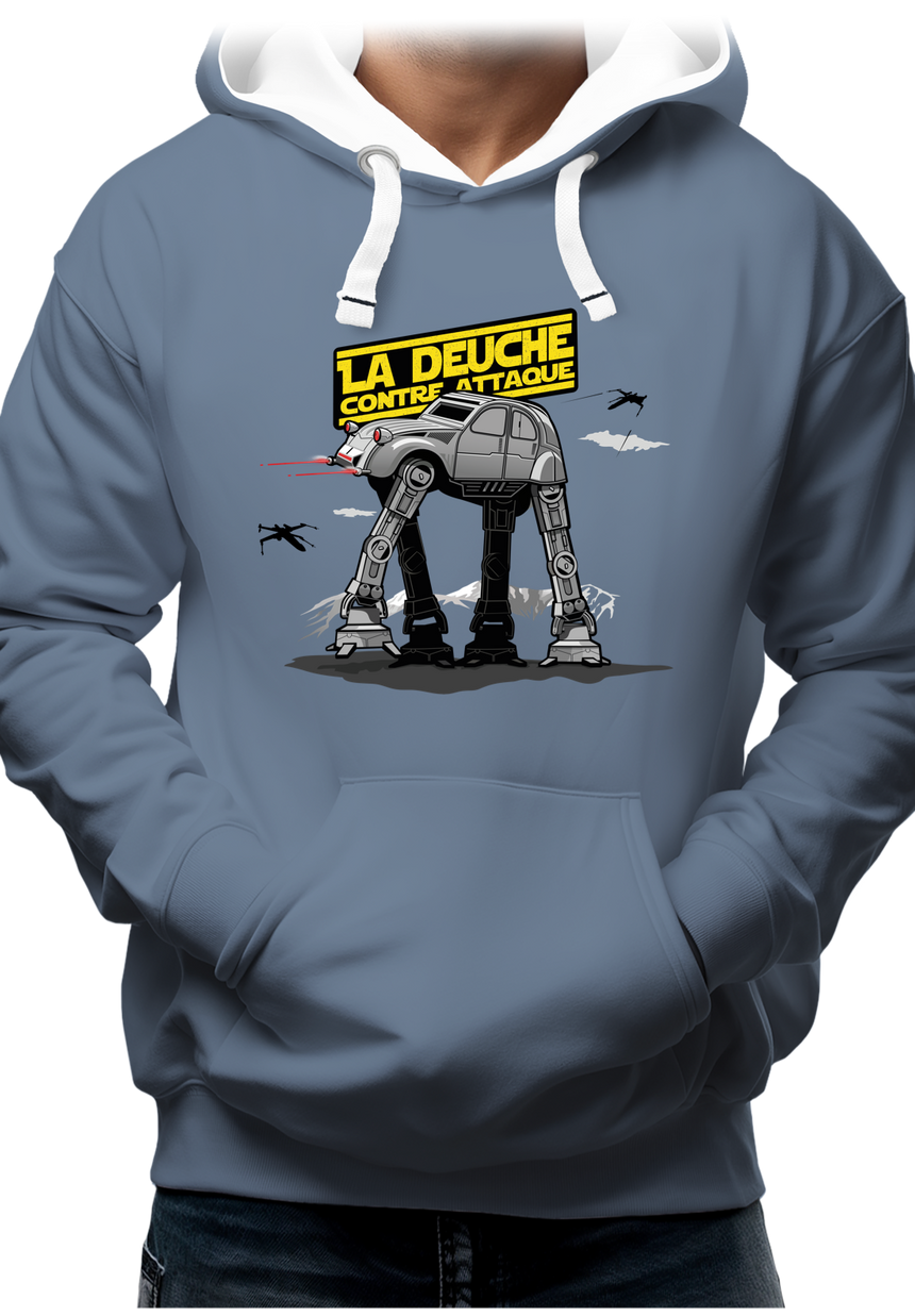 Sweat Adulte Voiture 2CV contre attaque