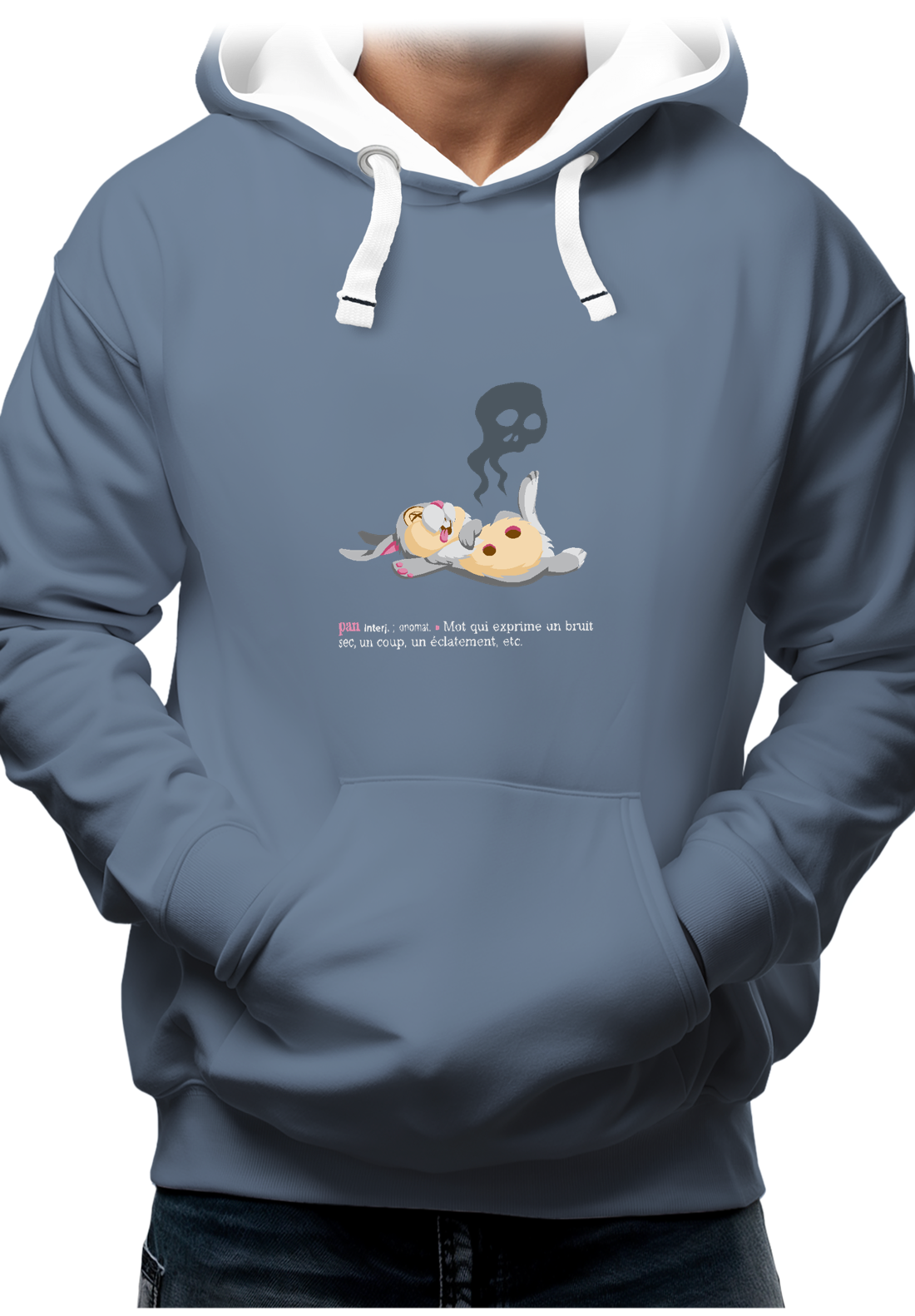 Sweat Adulte Pan ! Lapin Couché