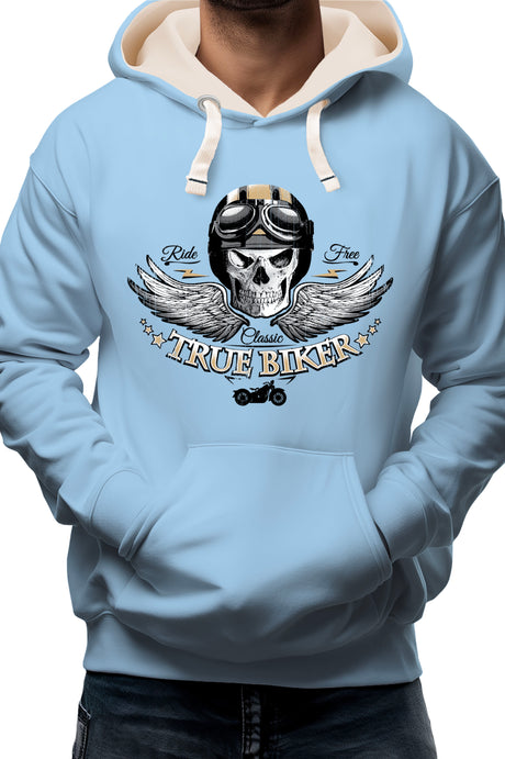 Sweat Adulte True biker tête de mort
