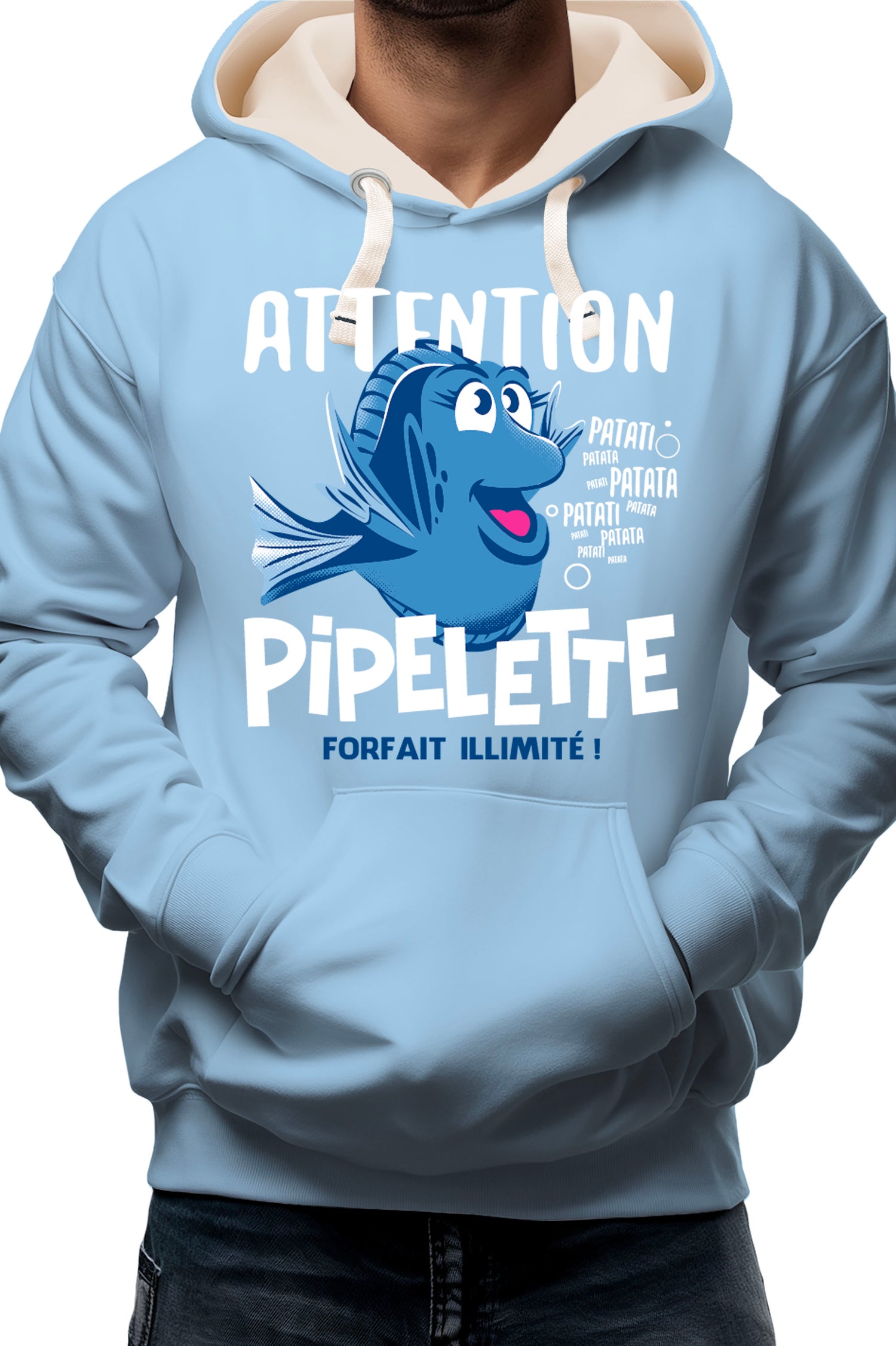 Sweat Adulte Attention poisson pipelette