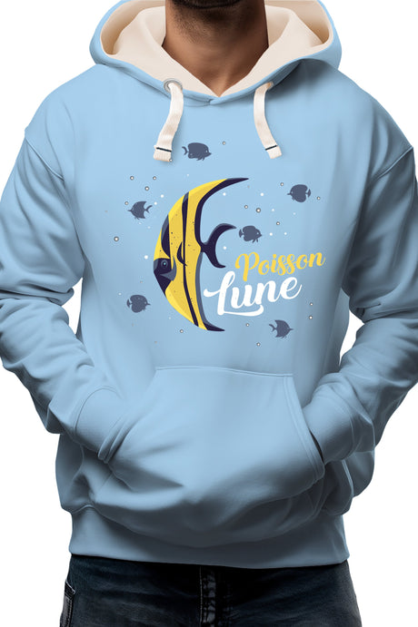 Sweat Adulte Poisson lune avec strass