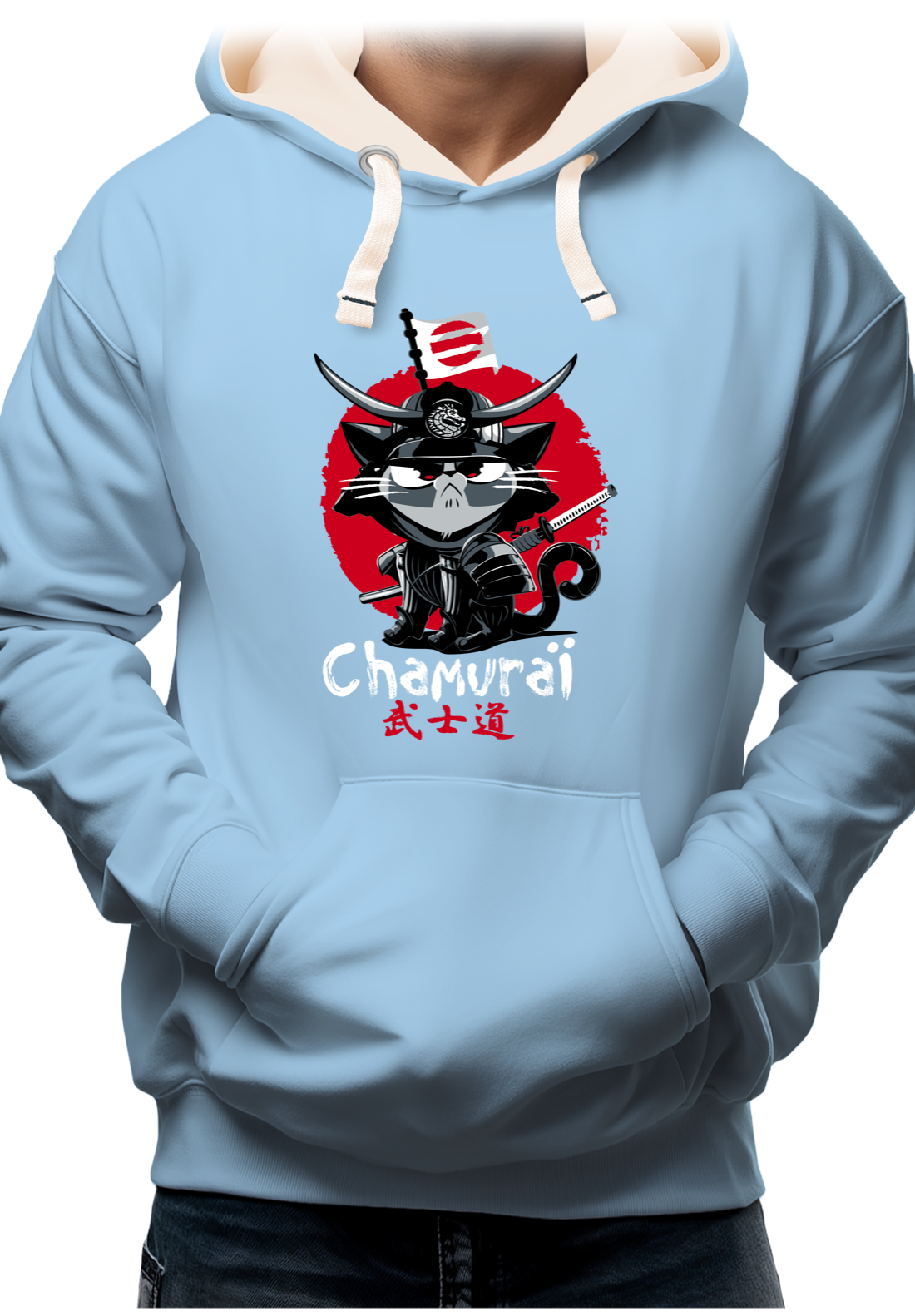 Sweat Adulte Chat en samouraï