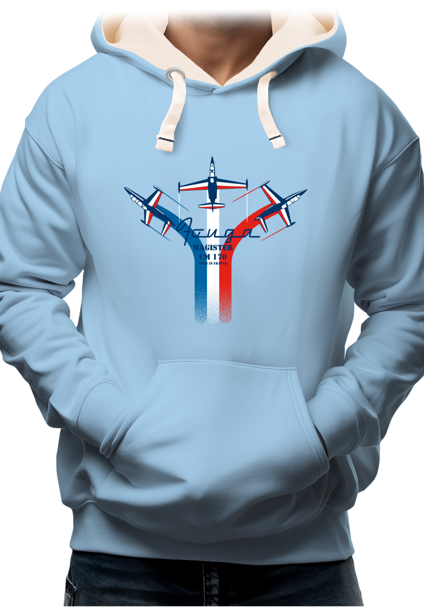 Sweat Adulte Avion Fouga de France en formation
