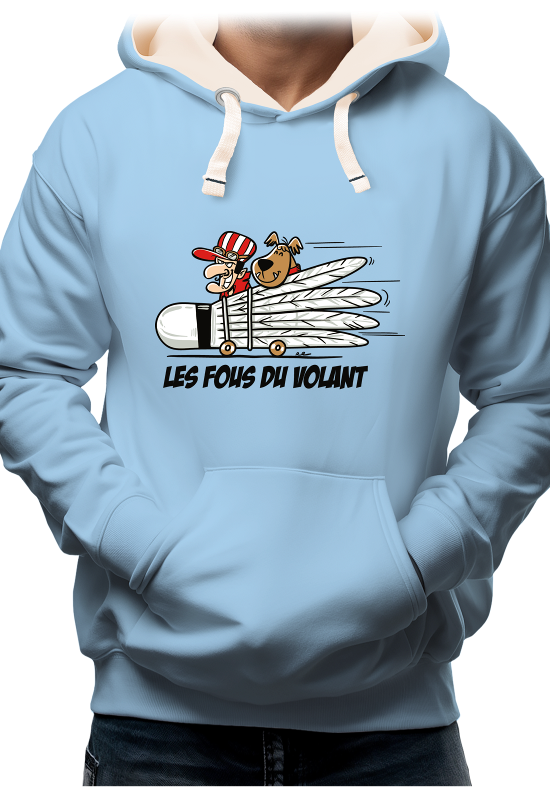 Sweat Adulte Les fous du Volant de badminton