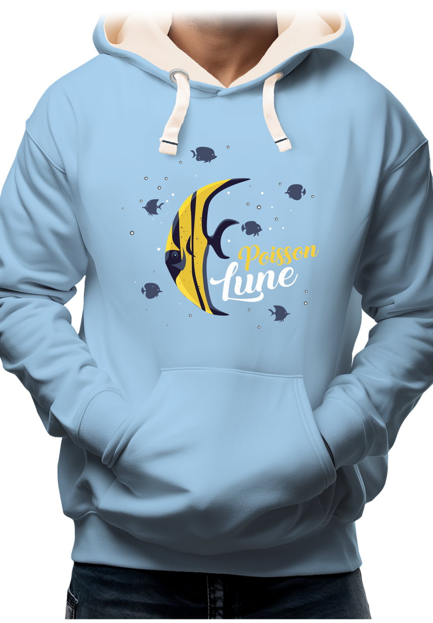 Sweat Adulte Poisson lune avec strass