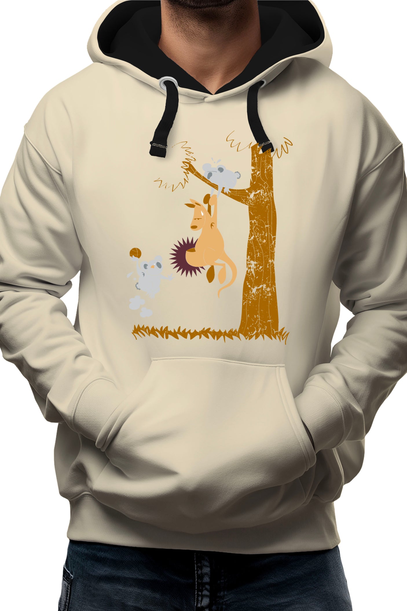 Sweat Adulte Basket kangourou et koala