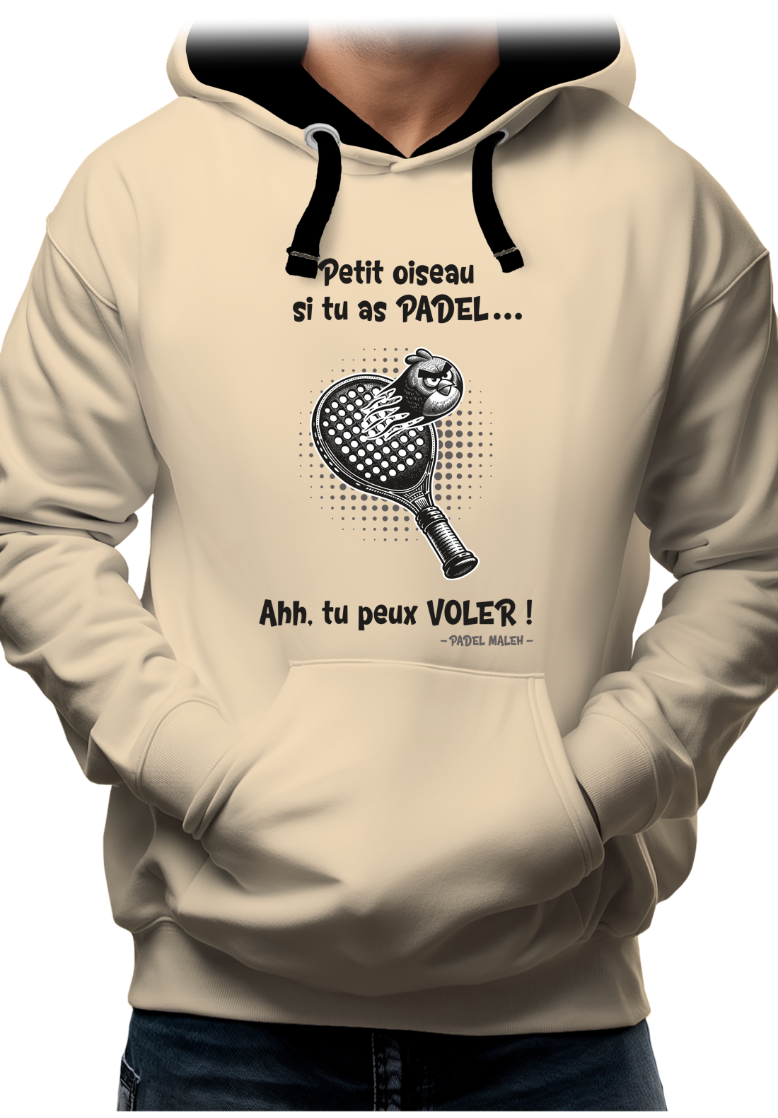 Sweat Adulte Padel avec l'oiseau énervé